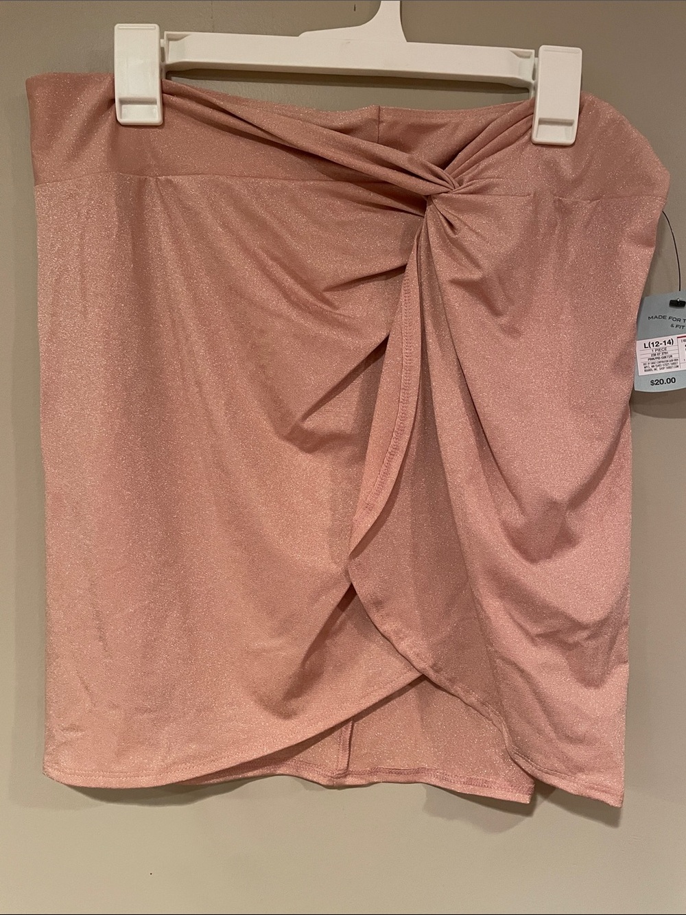Shade & Shore Shimmery Dusty Rose Twist-Front Swim Coverup Skirt